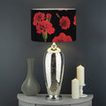 Red And Black Carnation Pattern Print Drum Lamp Shade