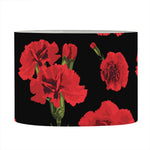 Red And Black Carnation Pattern Print Drum Lamp Shade