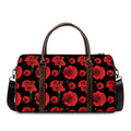 Red And Black Carnation Pattern Print Duffel Bag