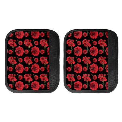 Red And Black Carnation Pattern Print Handle Covers