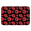 Red And Black Carnation Pattern Print Indoor Door Mat