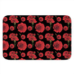 Red And Black Carnation Pattern Print Indoor Door Mat