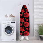 Red And Black Carnation Pattern Print Ironing Board Cover