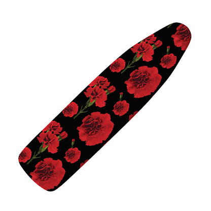 Red And Black Carnation Pattern Print Ironing Board Cover