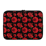 Red And Black Carnation Pattern Print Laptop Sleeve