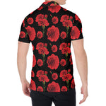 Red And Black Carnation Pattern Print Men's Shirt