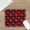 Red And Black Carnation Pattern Print Mouse Pad