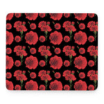 Red And Black Carnation Pattern Print Mouse Pad