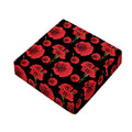 Red And Black Carnation Pattern Print Outdoor Seat Cushion Cover