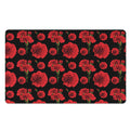 Red And Black Carnation Pattern Print Polyester Doormat