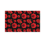 Red And Black Carnation Pattern Print Polyester Flag