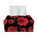 Red And Black Carnation Pattern Print Rectangle Tissue Box Cover