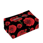 Red And Black Carnation Pattern Print Rectangle Tissue Box Cover