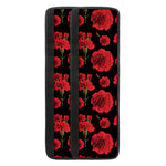 Red And Black Carnation Pattern Print Refrigerator Handle Covers