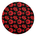 Red And Black Carnation Pattern Print Round Blanket