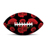 Red And Black Carnation Pattern Print Rugby Ball