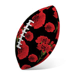 Red And Black Carnation Pattern Print Rugby Ball