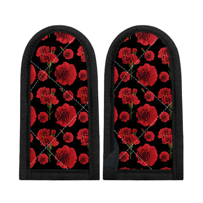 Red And Black Carnation Pattern Print Skillet Handle Cover