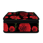 Red And Black Carnation Pattern Print Small Lunch Bag