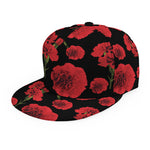 Red And Black Carnation Pattern Print Snapback Cap