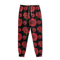 Red And Black Carnation Pattern Print Sweatpants