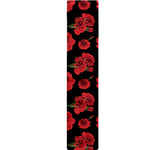Red And Black Carnation Pattern Print Table Runner