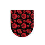 Red And Black Carnation Pattern Print Toilet Lid Cover