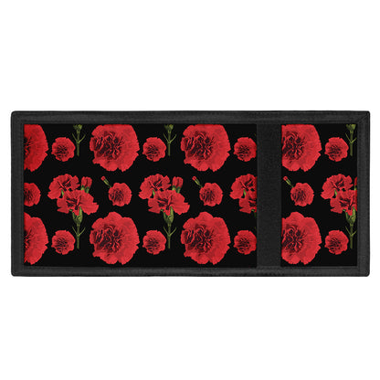 Red And Black Carnation Pattern Print Trifold Wallet
