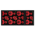 Red And Black Carnation Pattern Print Trifold Wallet
