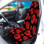 Red And Black Carnation Pattern Print Waterproof Car Seat Cover