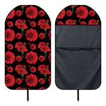 Red And Black Carnation Pattern Print Waterproof Car Seat Cover