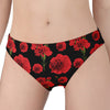 Red And Black Carnation Pattern Print Women's Panties