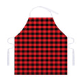 Red And Black Check Pattern Print Adjustable Apron