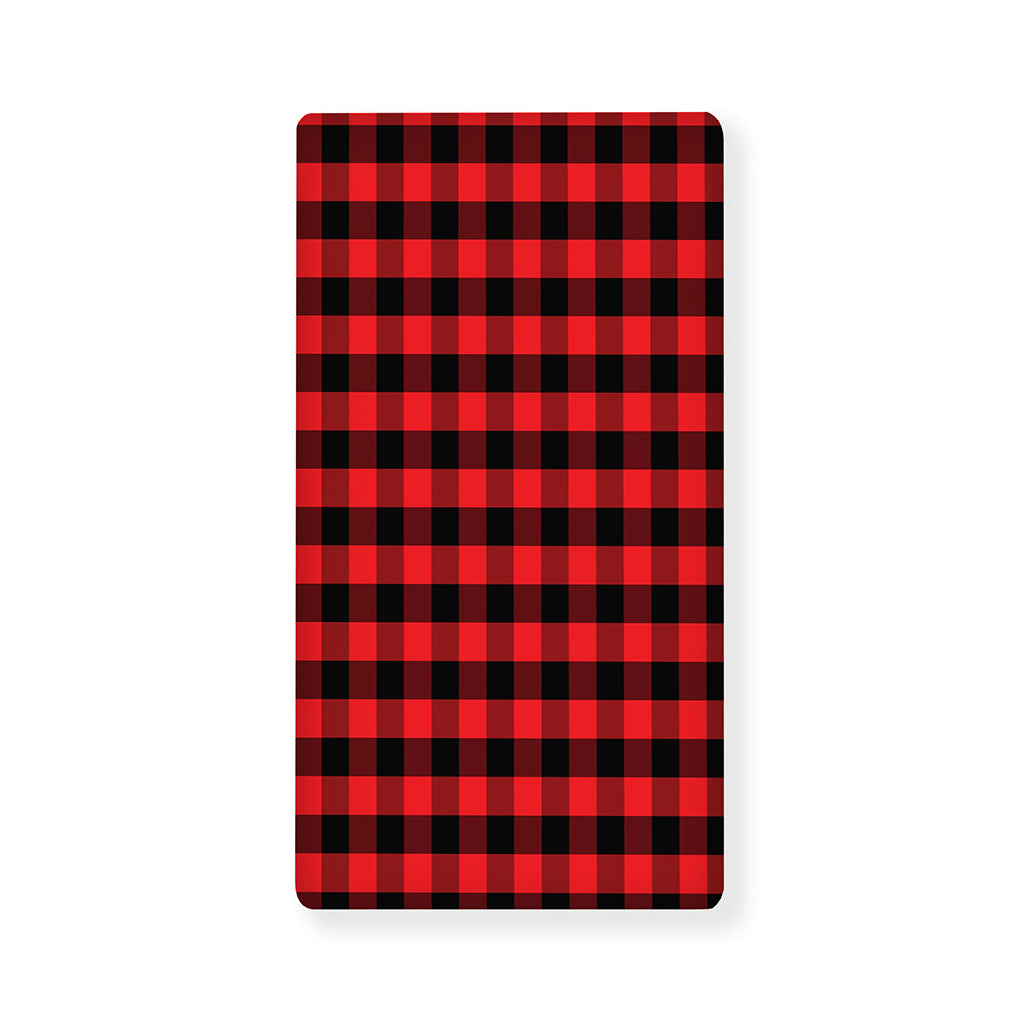 Red And Black Check Pattern Print Baby Crib Sheet