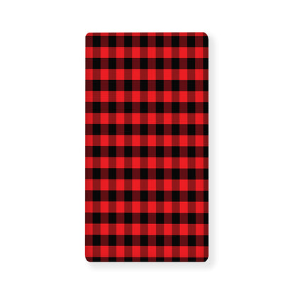 Red And Black Check Pattern Print Baby Crib Sheet