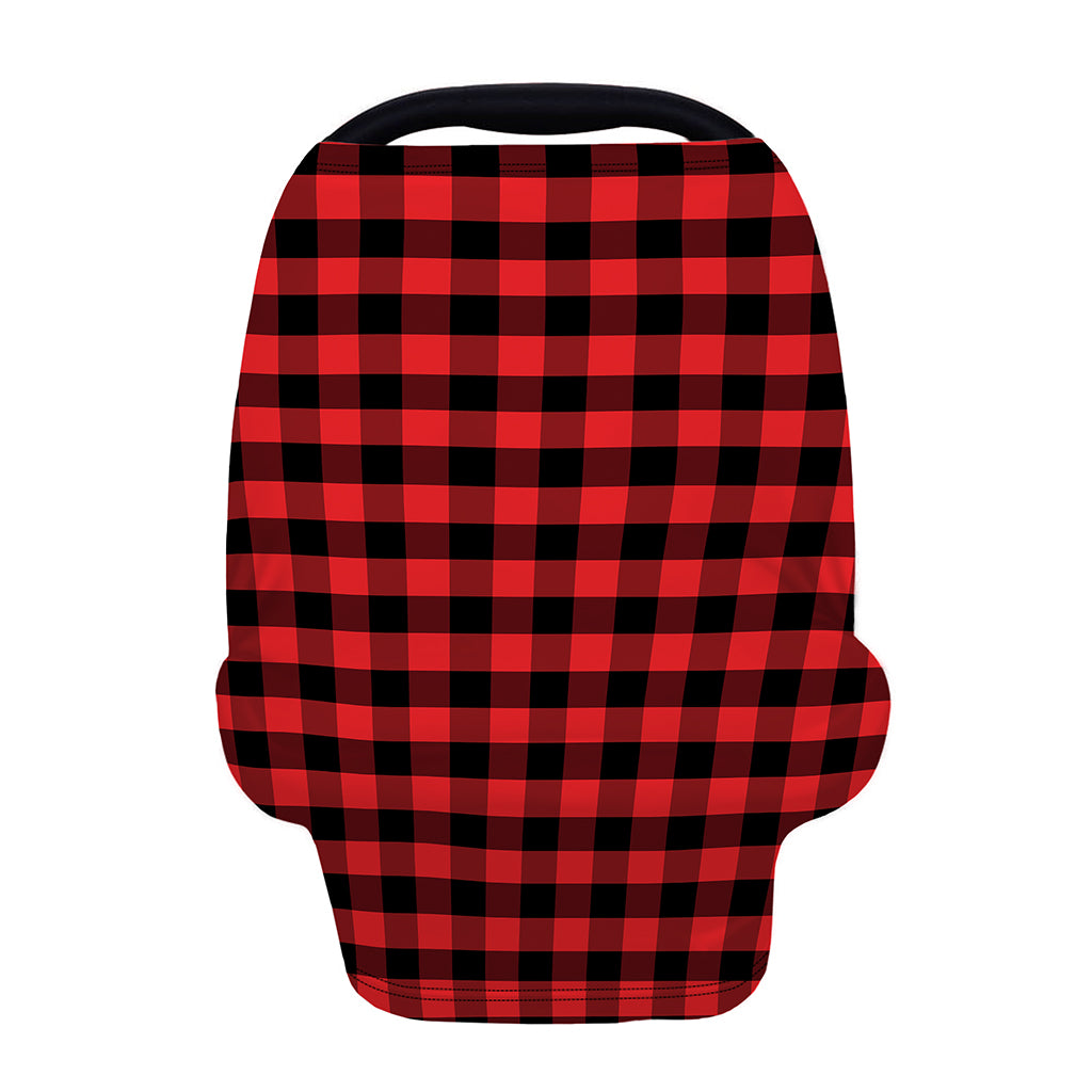 Red And Black Check Pattern Print Baby Seat Cover
