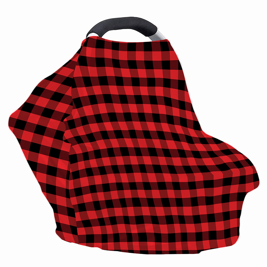 Red And Black Check Pattern Print Baby Seat Cover