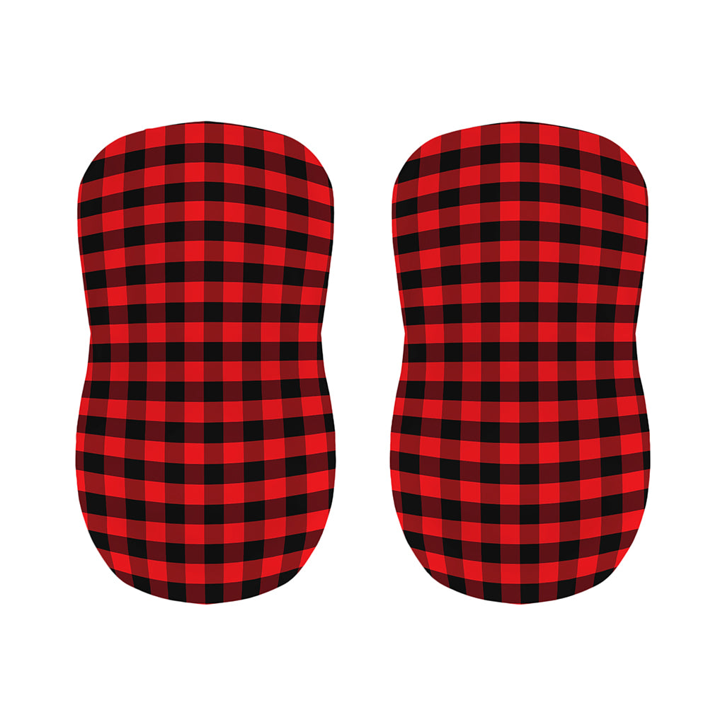 Red And Black Check Pattern Print Bar Stool Covers