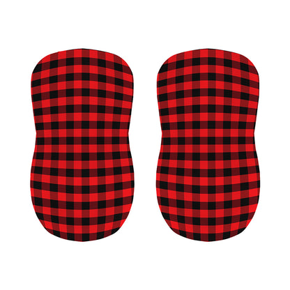 Red And Black Check Pattern Print Bar Stool Covers