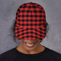 Red And Black Check Pattern Print Baseball Cap