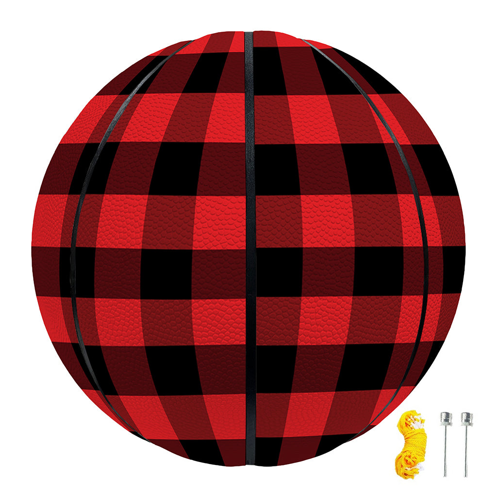 Red And Black Check Pattern Print Basketball