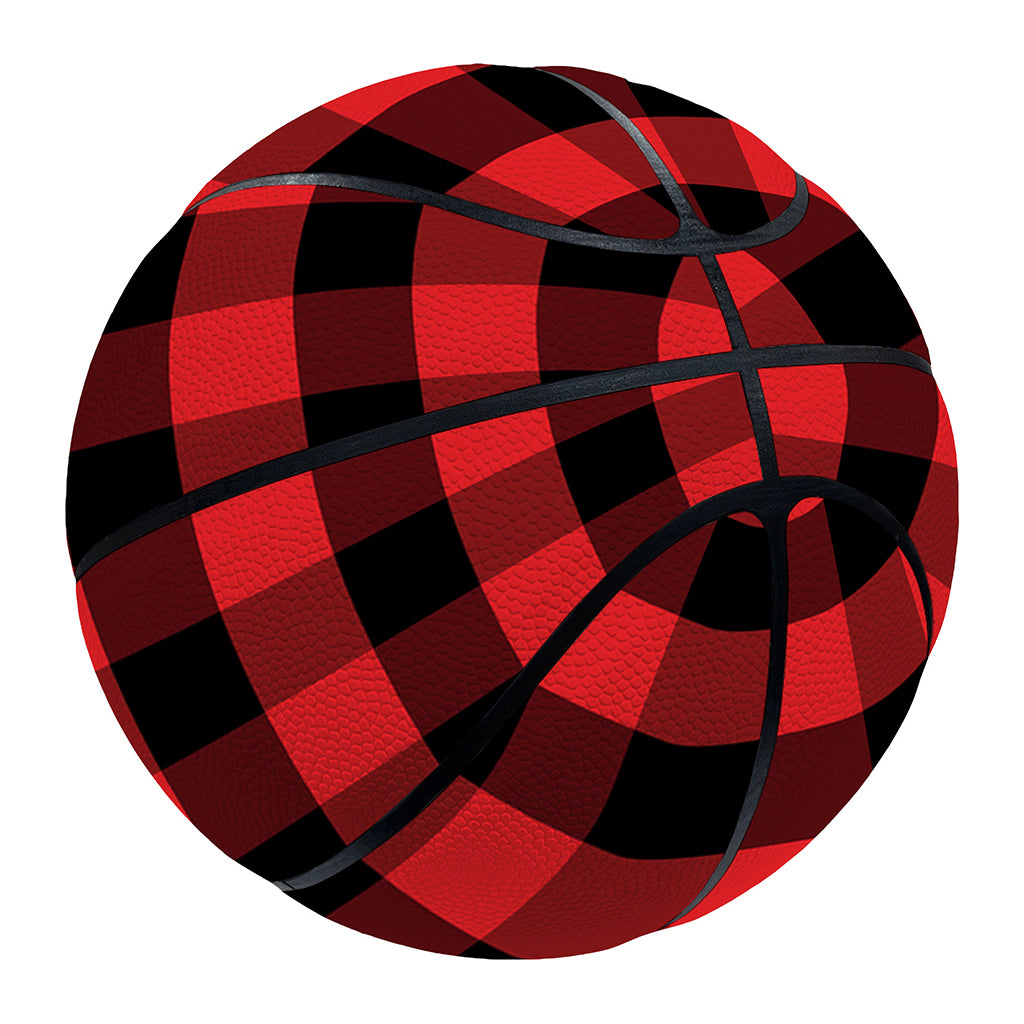 Red And Black Check Pattern Print Basketball