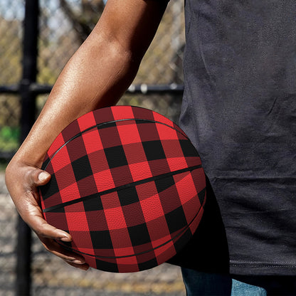 Red And Black Check Pattern Print Basketball