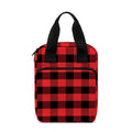 Red And Black Check Pattern Print Bible Tote Bag