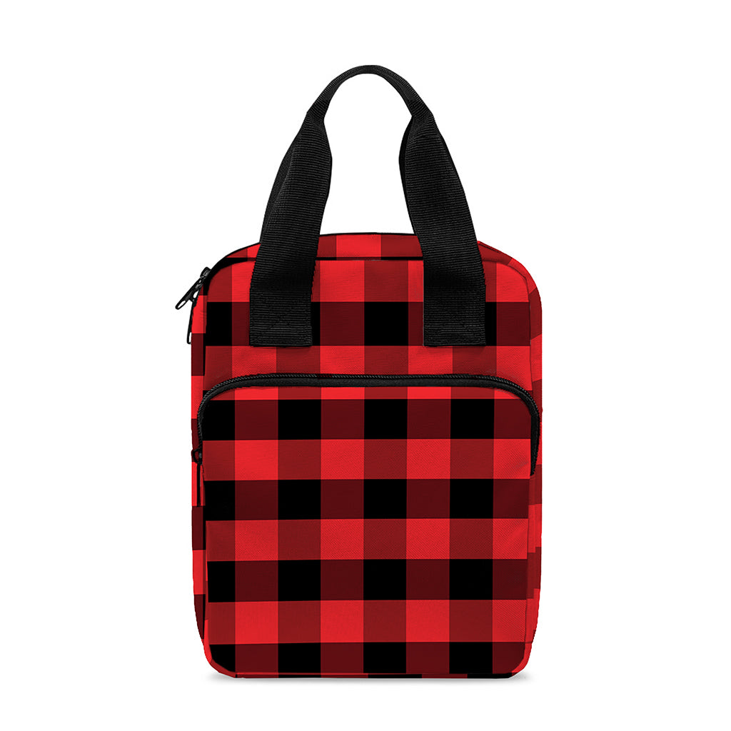 Red And Black Check Pattern Print Bible Tote Bag