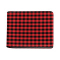 Red And Black Check Pattern Print Bifold Wallet