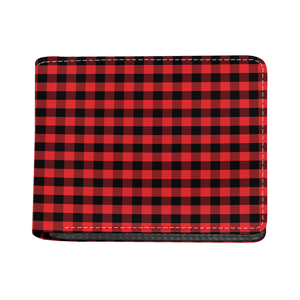 Red And Black Check Pattern Print Bifold Wallet