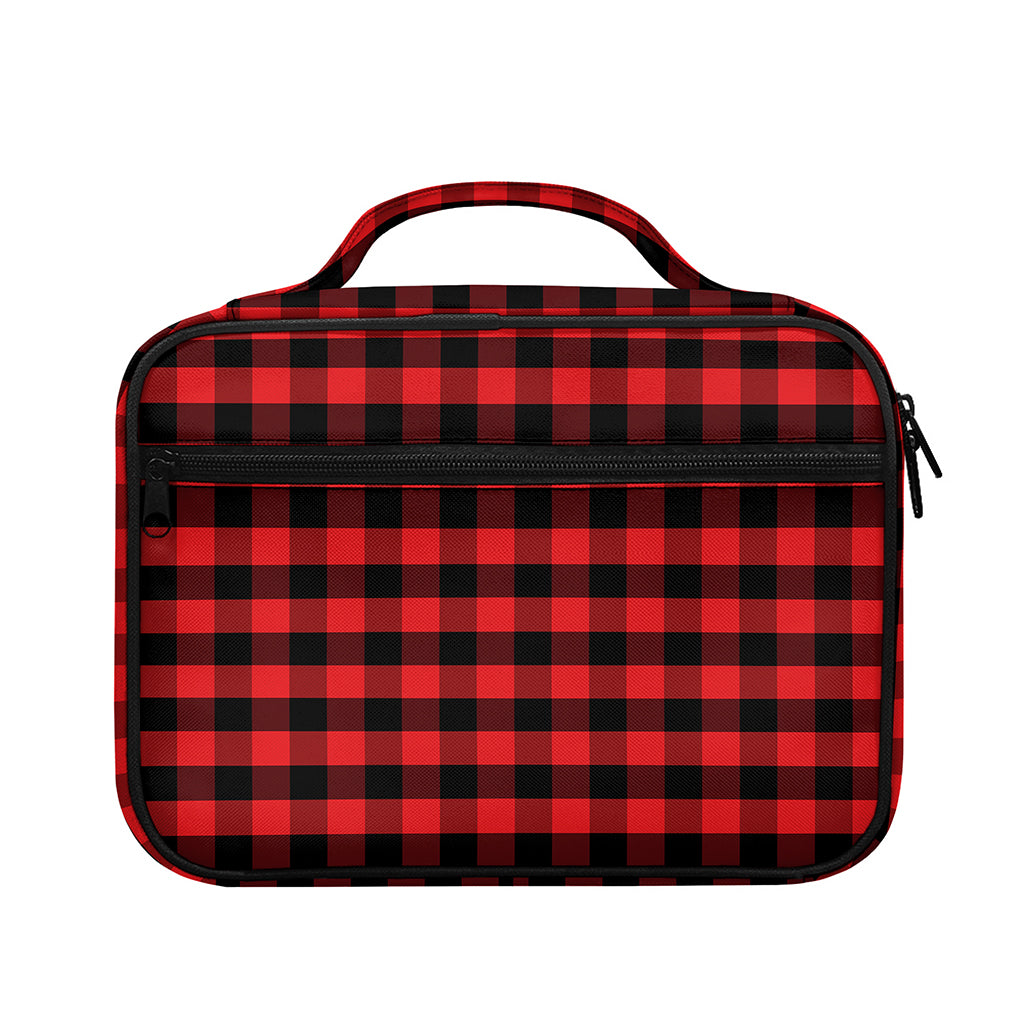 Red And Black Check Pattern Print Briefcase Bible Bag