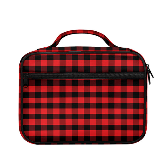 Red And Black Check Pattern Print Briefcase Bible Bag