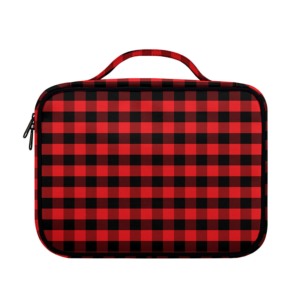 Red And Black Check Pattern Print Briefcase Bible Bag